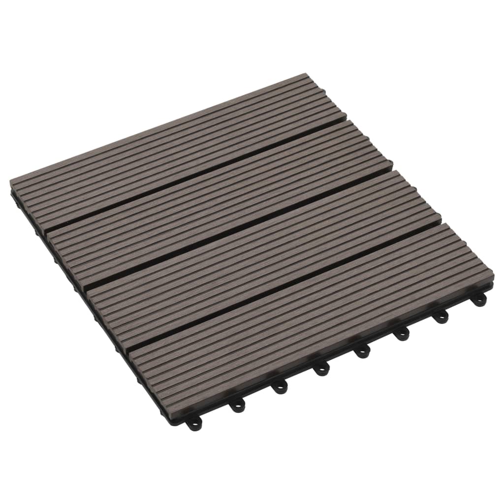 22 pcs Decking Tiles 30x30cm 2 sqm WPC Brown