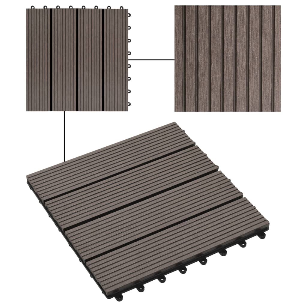 22 pcs Decking Tiles 30x30cm 2 sqm WPC Brown