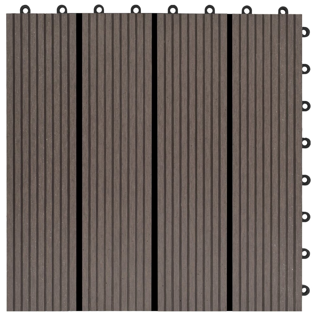22 pcs Decking Tiles 30x30cm 2 sqm WPC Brown