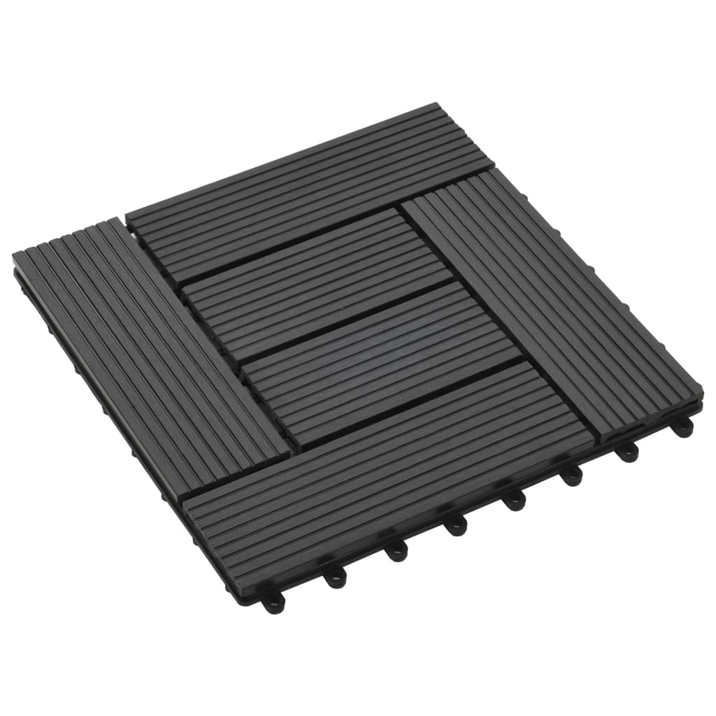 22 pcs Decking Tiles 30x30 cm 2 sqm WPC Black