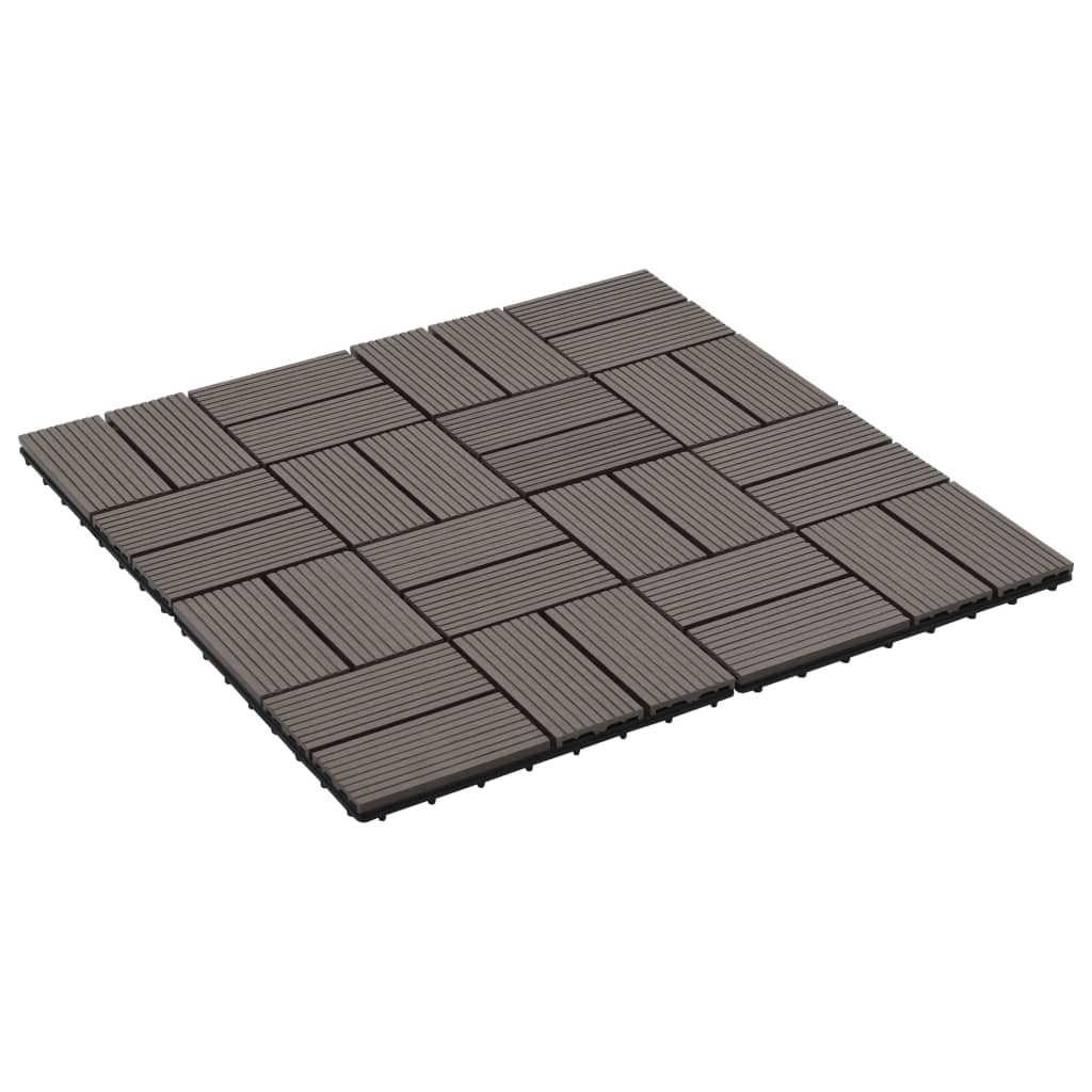 22 pcs Decking Tiles 30x30 cm 2 sqm WPC Dark Brown