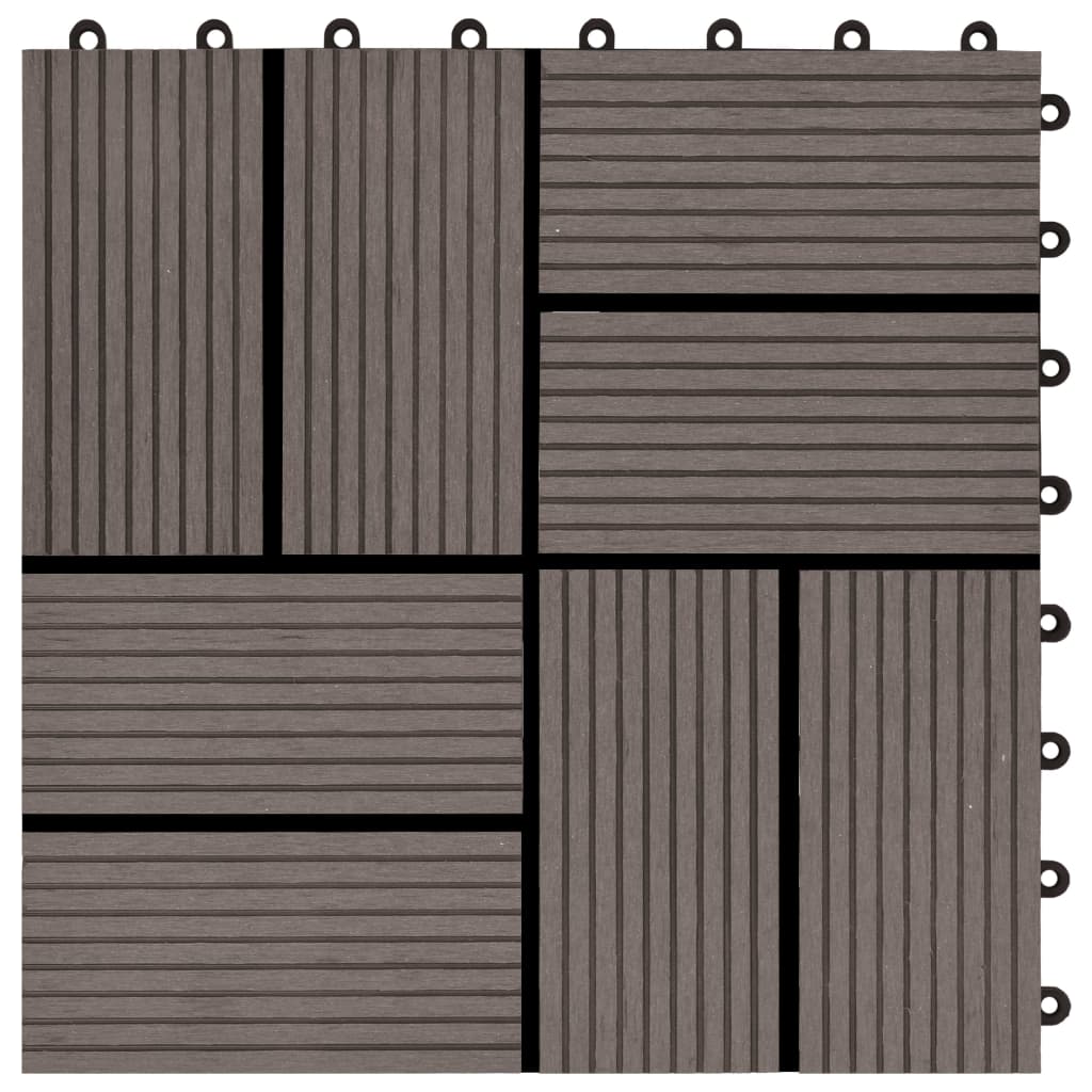 22 pcs Decking Tiles 30x30 cm 2 sqm WPC Dark Brown