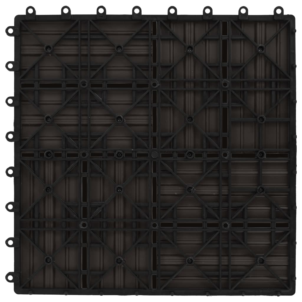 22 pcs Decking Tiles 30x30 cm 2 sqm WPC Dark Brown