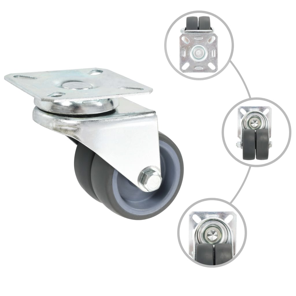 24 pcs Twin-wheel Swivel Casters 50 mm