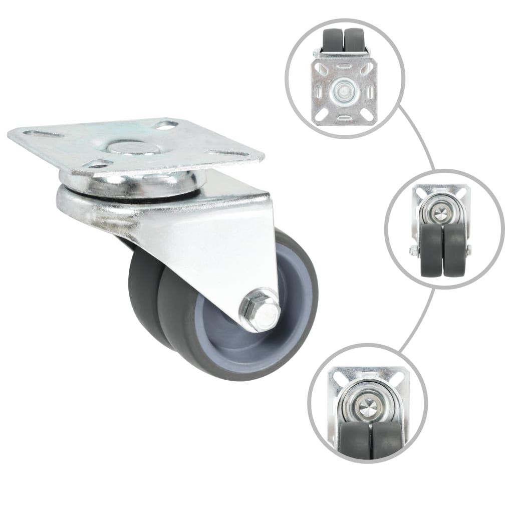 32 pcs Twin-wheel Swivel Casters 50 mm