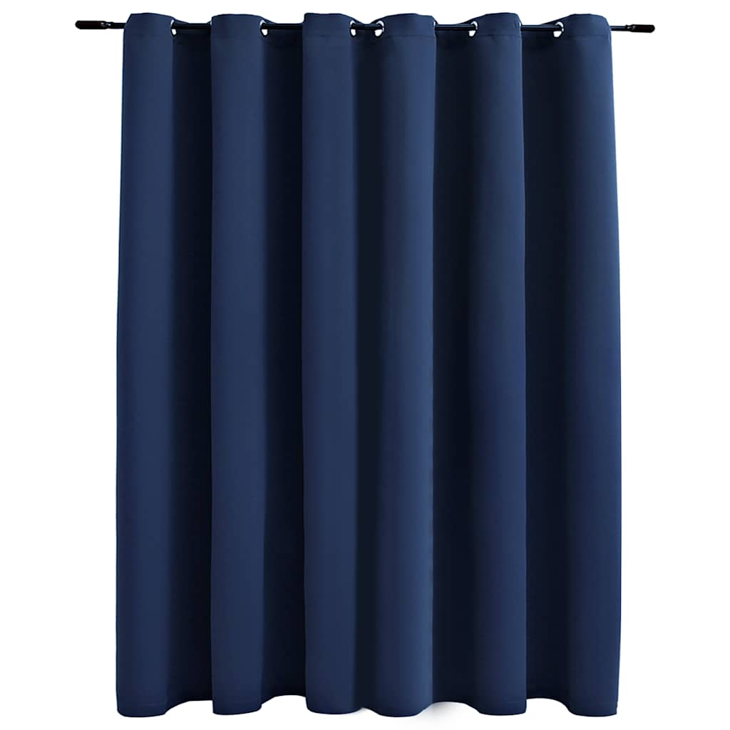 Blackout Curtain with Metal Rings Blue 290x245 cm