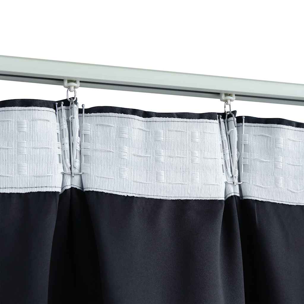 Blackout Curtains with Hooks 2 pcs Anthracite 140x225 cm