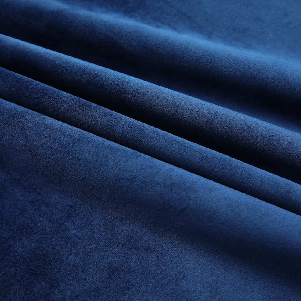 Blackout Curtains 2 pcs with Hooks Velvet Dark Blue 140x175 cm