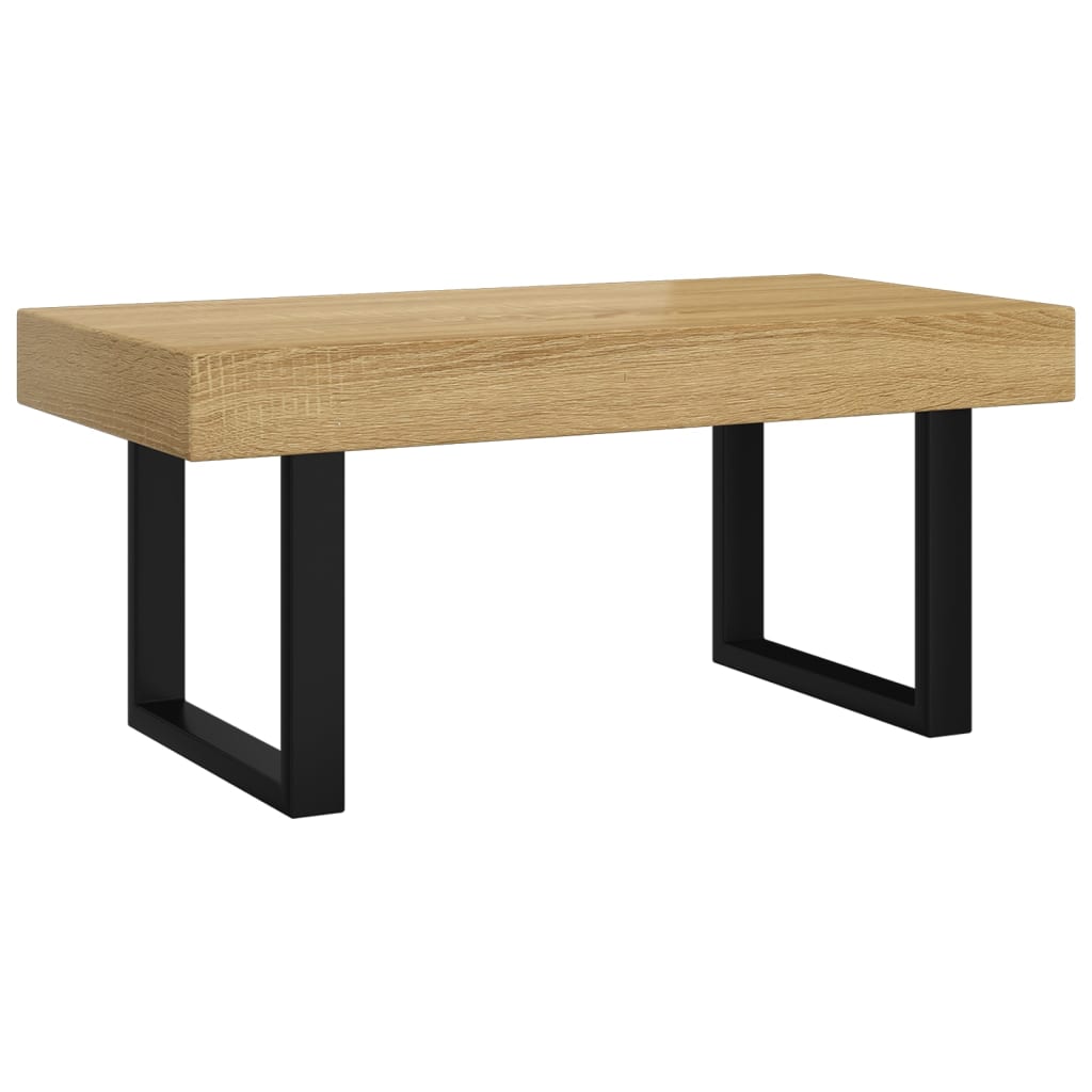 Coffee Table Light Brown and Black 90x45x40 cm MDF and Iron