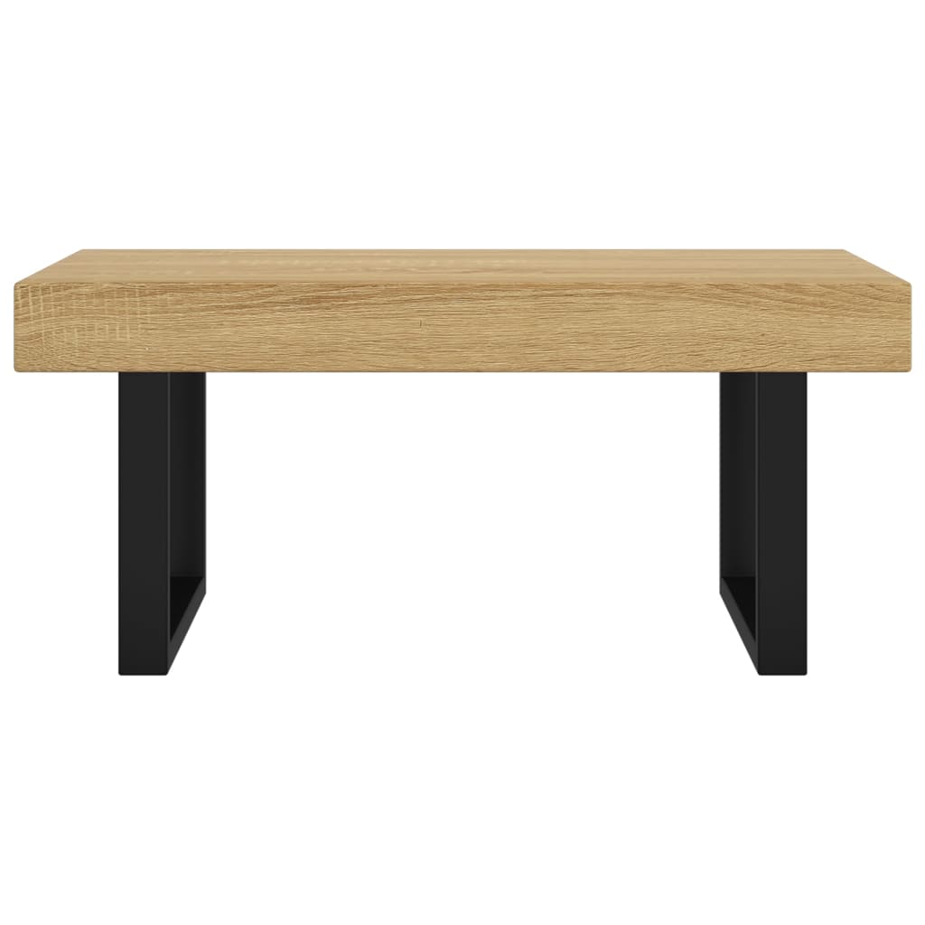 Coffee Table Light Brown and Black 90x45x40 cm MDF and Iron