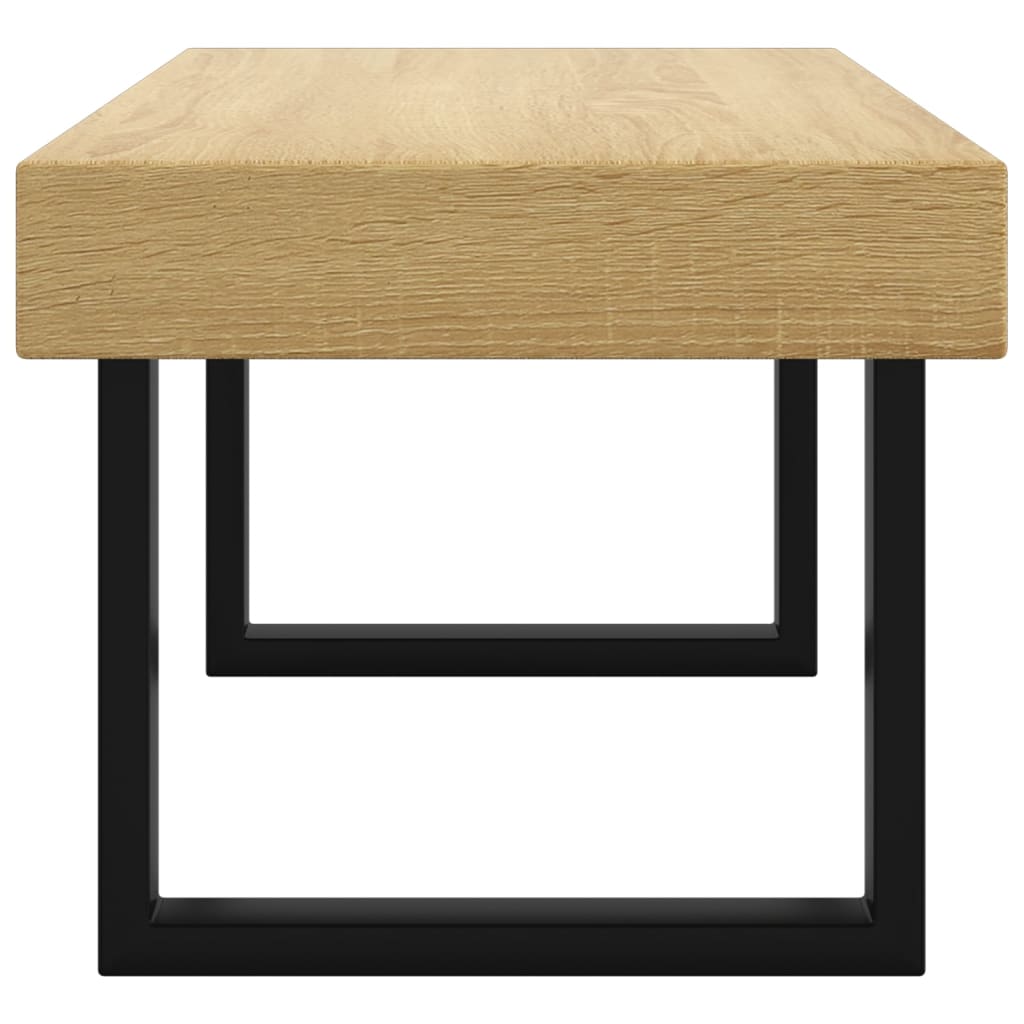Coffee Table Light Brown and Black 90x45x40 cm MDF and Iron