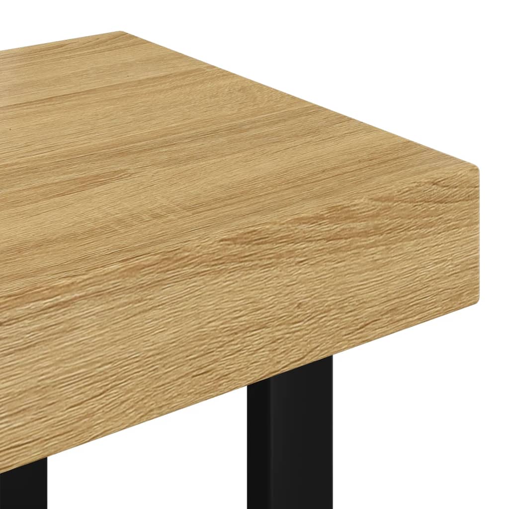 Coffee Table Light Brown and Black 90x45x40 cm MDF and Iron
