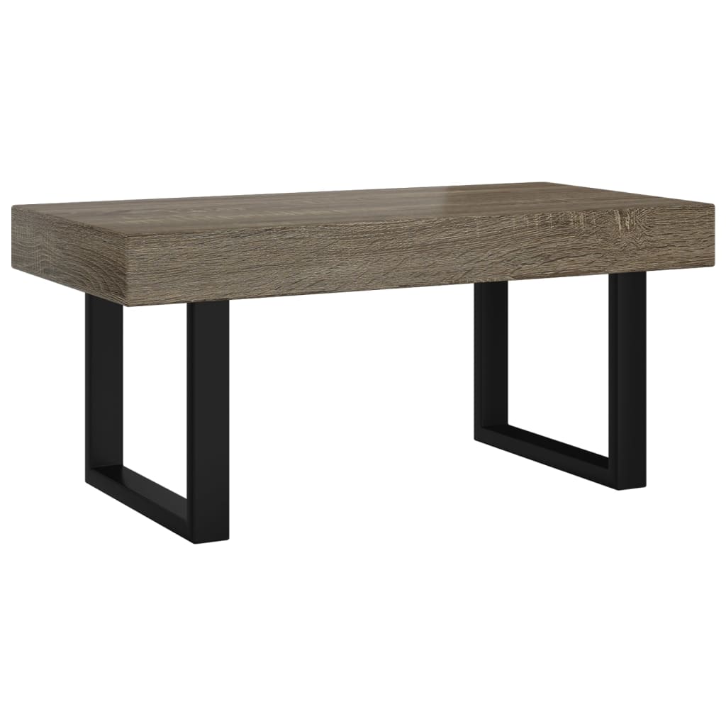 Coffee Table Grey and Black 90x45x40 cm MDF and Iron
