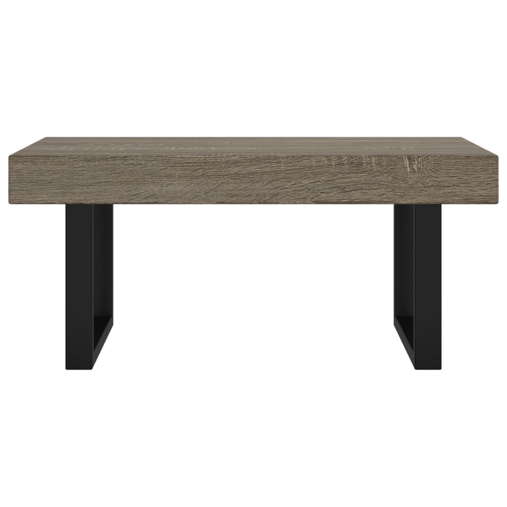 Coffee Table Grey and Black 90x45x40 cm MDF and Iron
