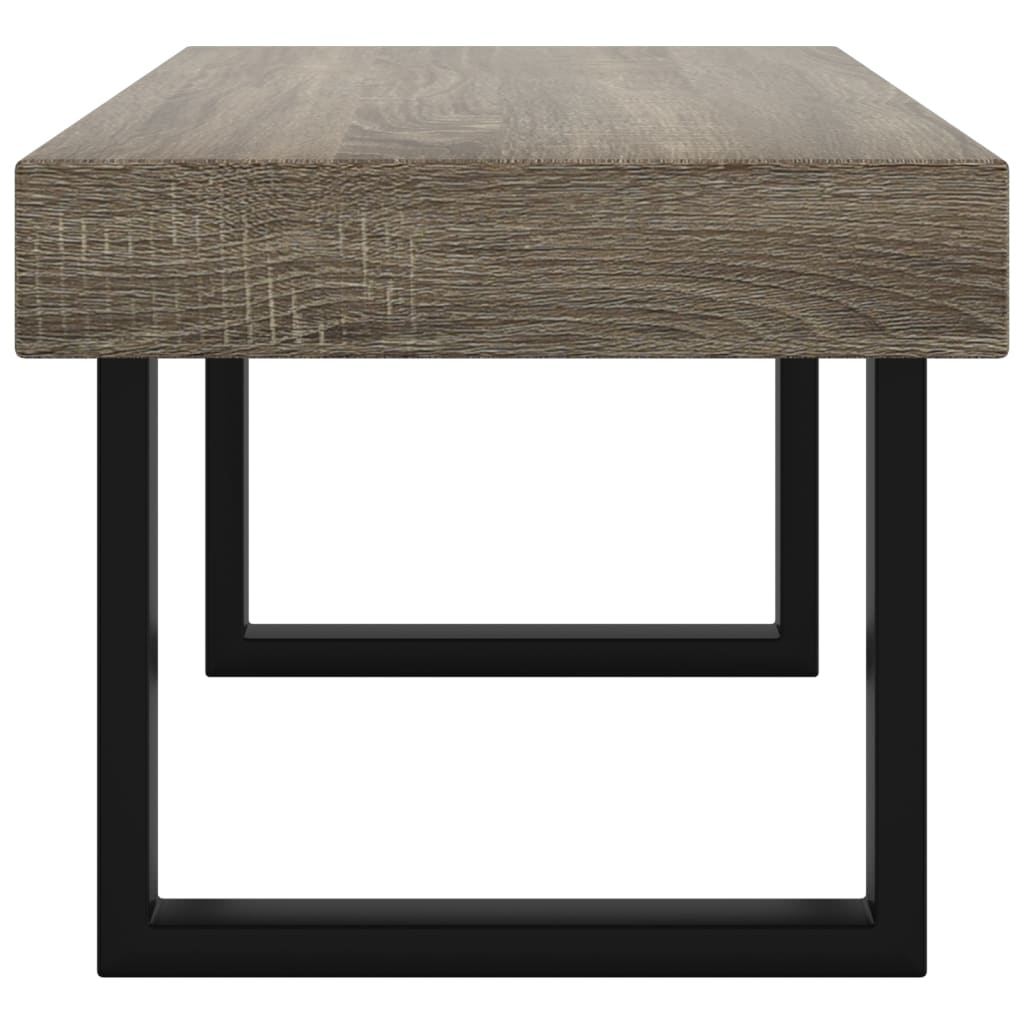 Coffee Table Grey and Black 90x45x40 cm MDF and Iron