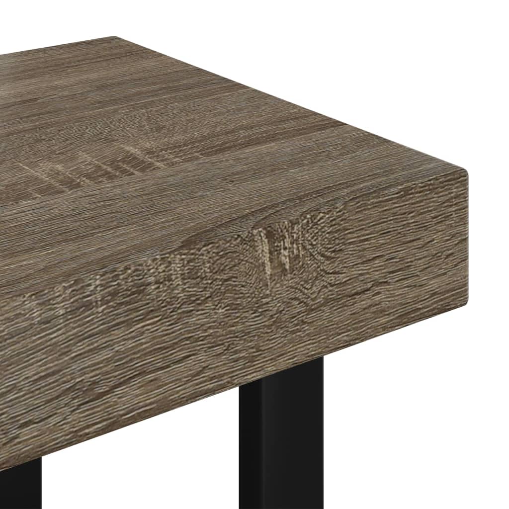 Coffee Table Grey and Black 90x45x40 cm MDF and Iron