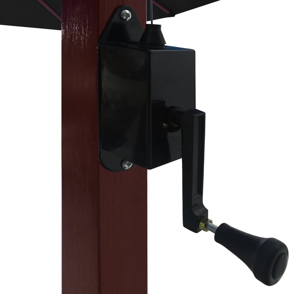 Hanging Garden Parasol with Wooden Pole 400x300 cm Black