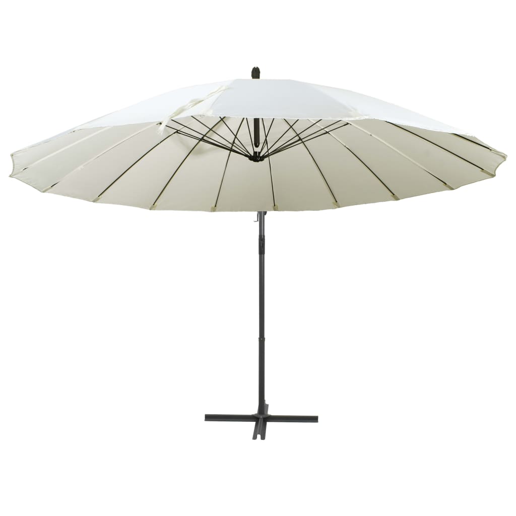 Hanging Garden Parasol White 3 m Aluminium Pole
