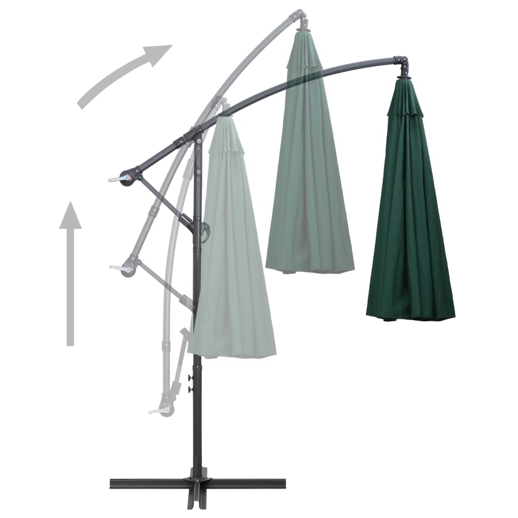 Hanging Garden Parasol Green 3 m Aluminium Pole