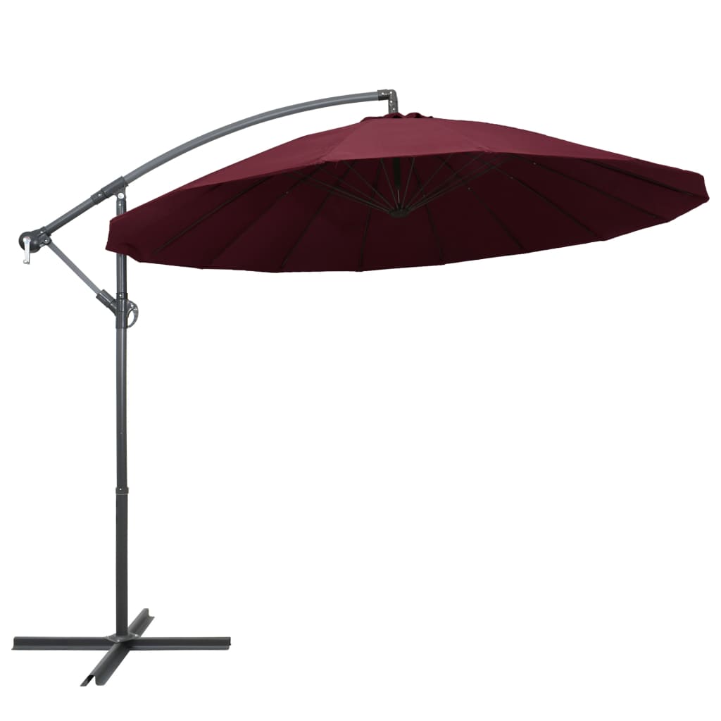 Hanging Garden Parasol Burgundy 3 m Aluminium Pole