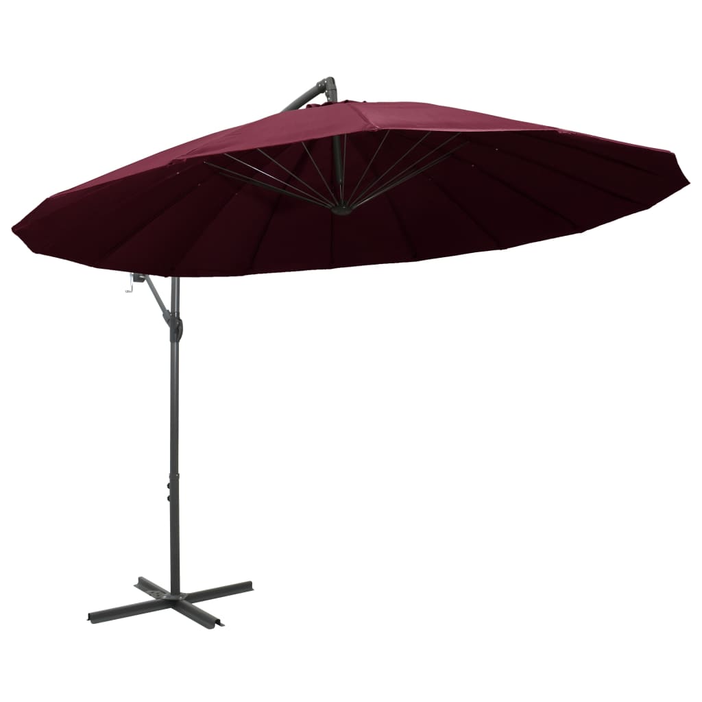 Hanging Garden Parasol Burgundy 3 m Aluminium Pole