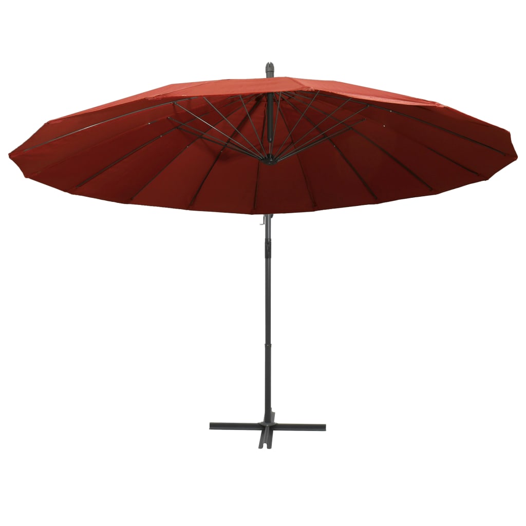 Hanging Garden Parasol Terracotta 3 m Aluminium Pole