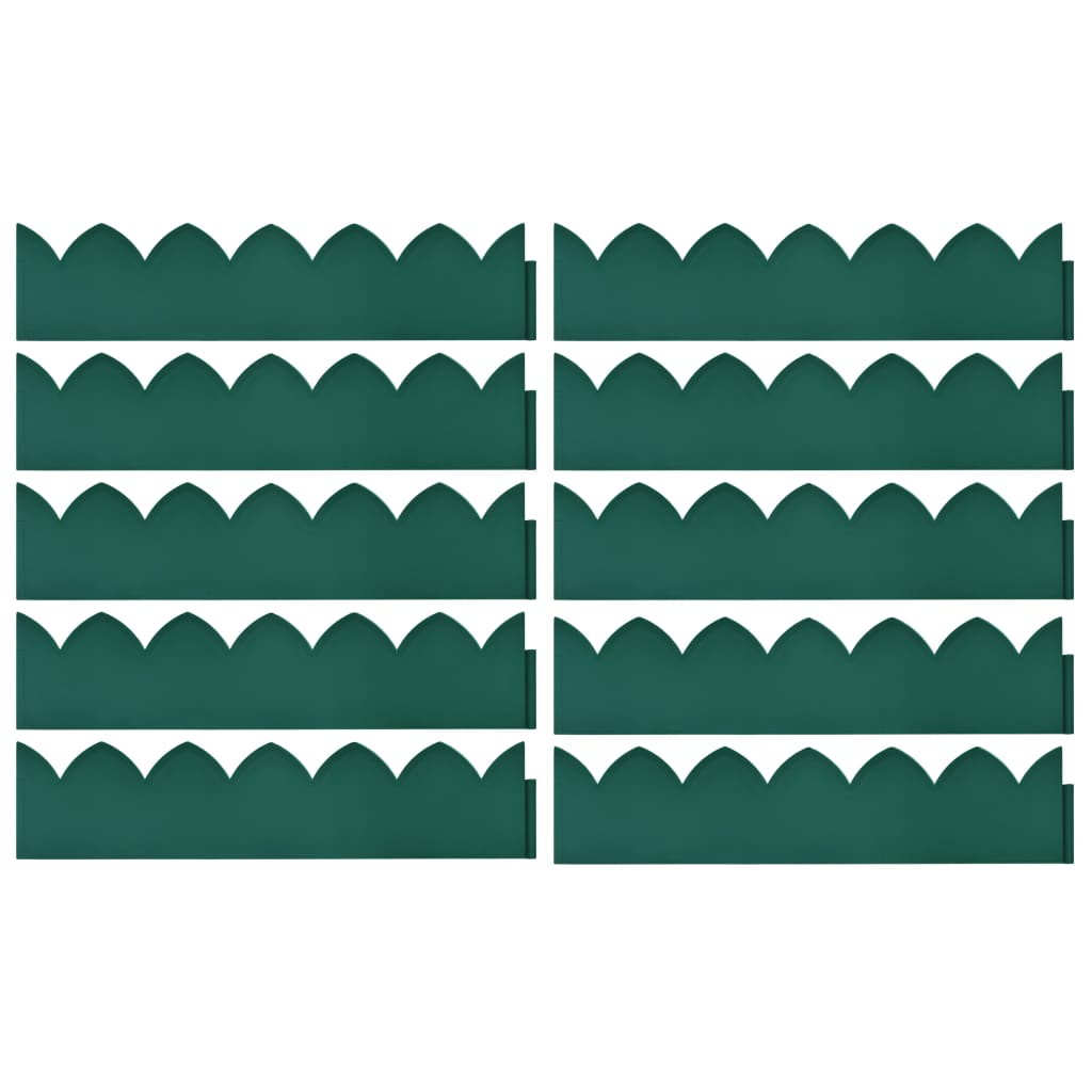 Lawn Edgings 10 pcs Green 65x15 cm PP