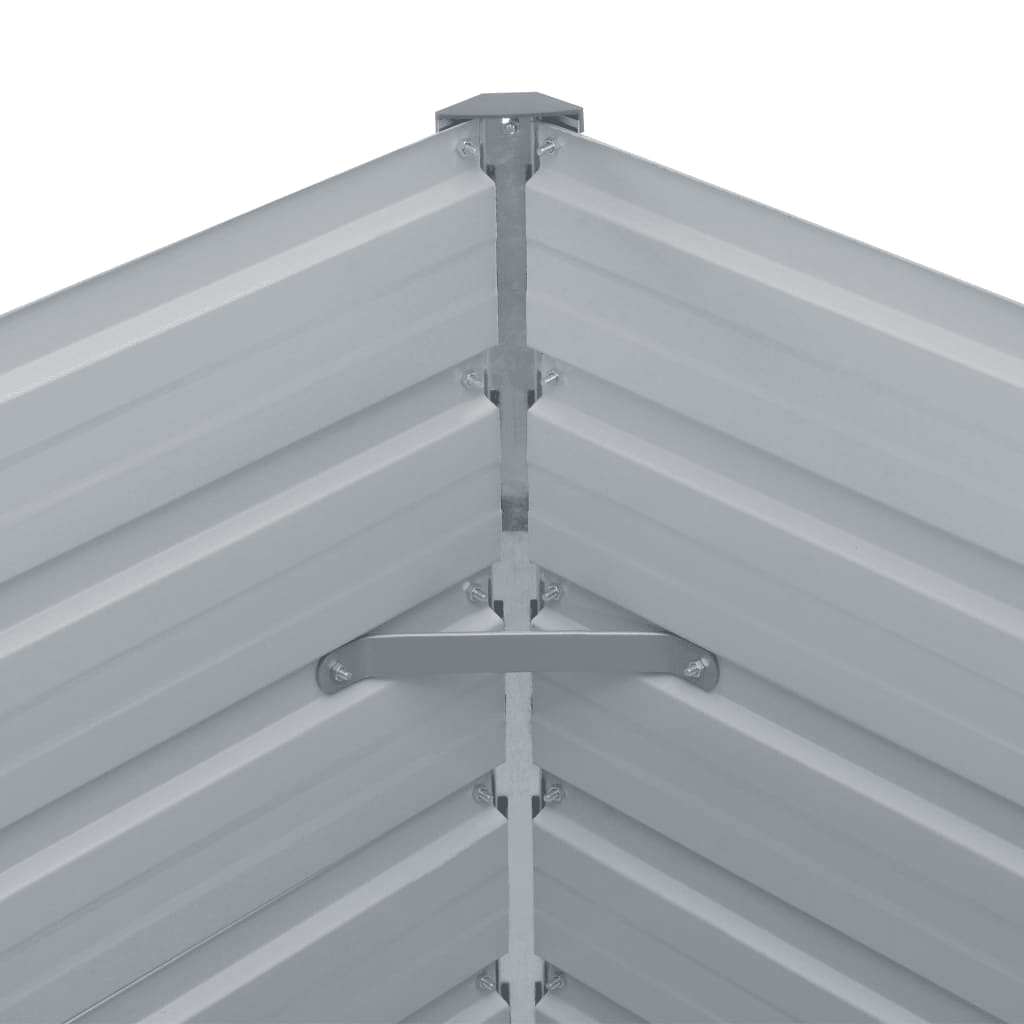 Garden Raised Bed Galvanised Steel 320x40x45 cm Grey
