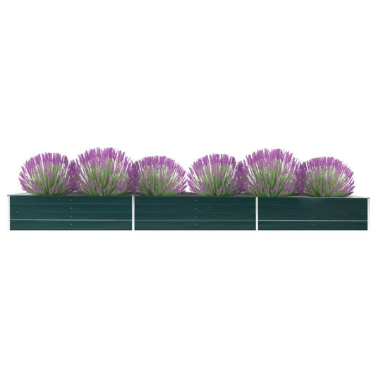 Garden Raised Bed Galvanised Steel 480x80x45 cm Green