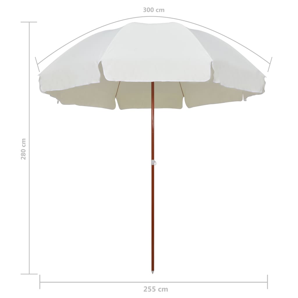 Garden Parasol with Steel Pole 300 cm Sand