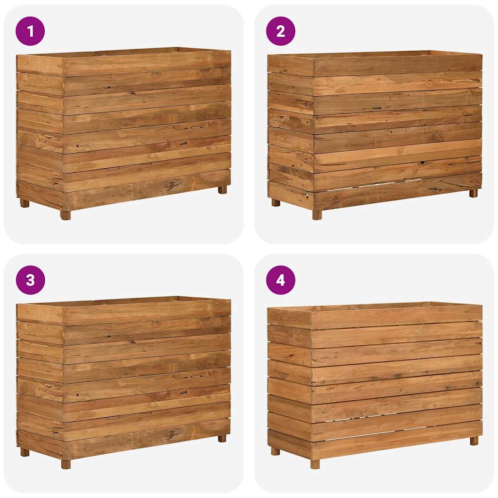 Raised Bed 100x40x72 cm Recycled Teak Wood and Steel