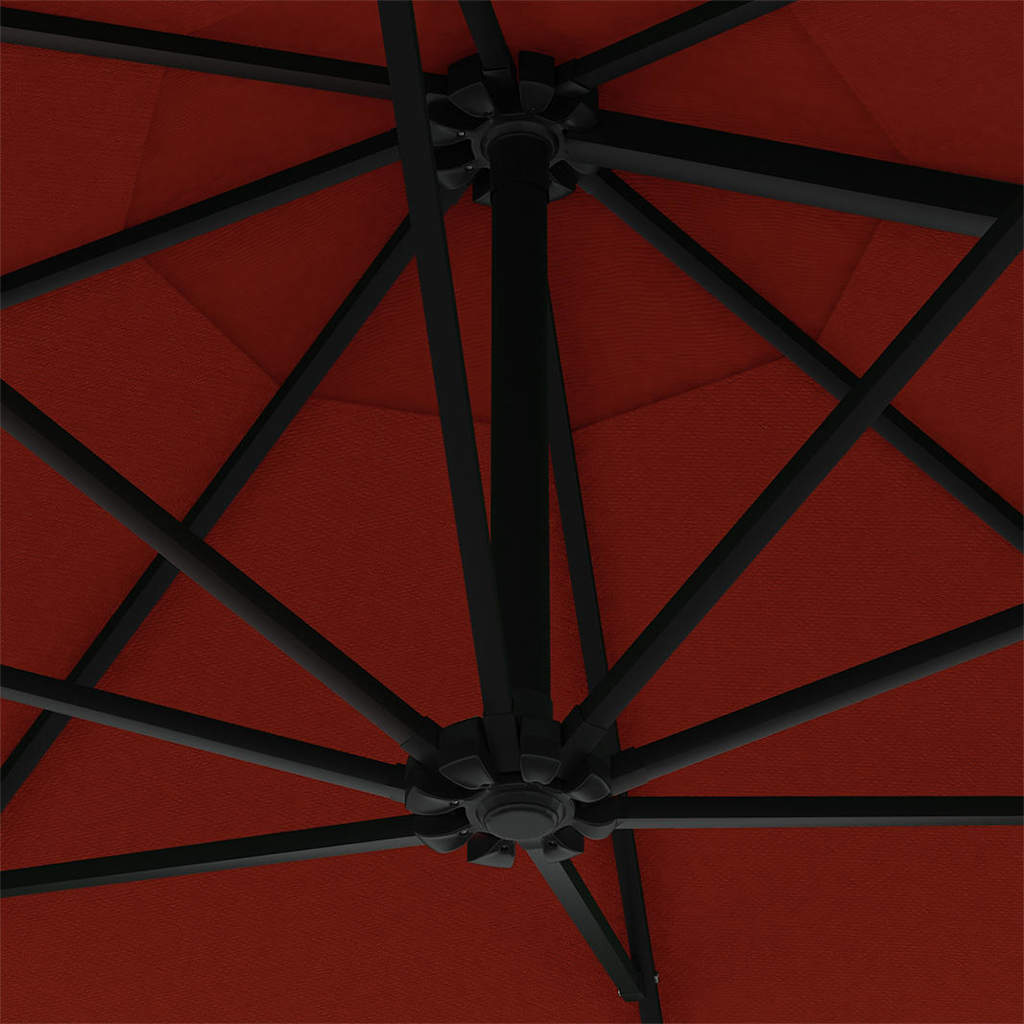 Wall-Mounted Garden Parasol with Metal Pole 300 cm Terracotta