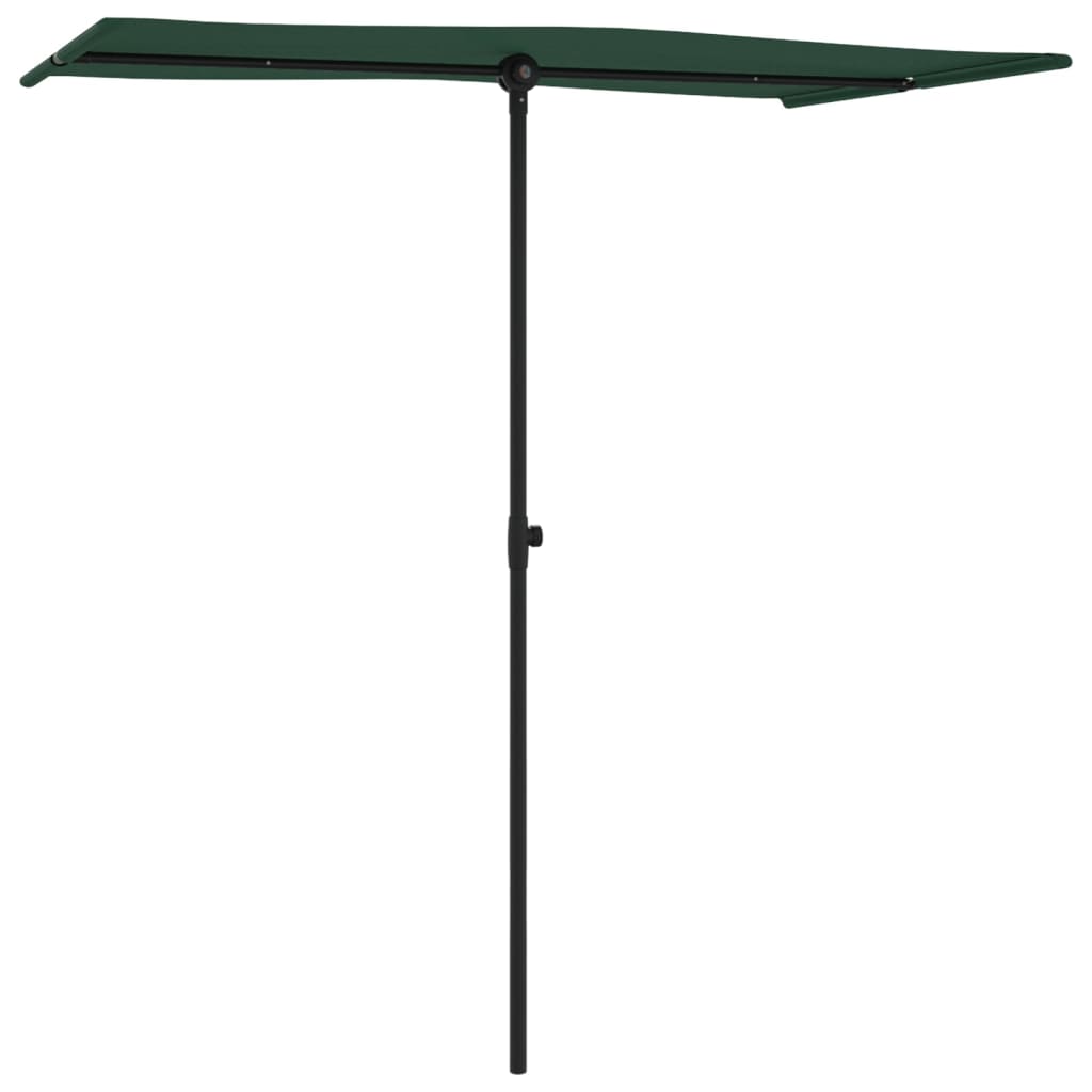 Garden Parasol with Aluminium Pole 180x110 cm Green