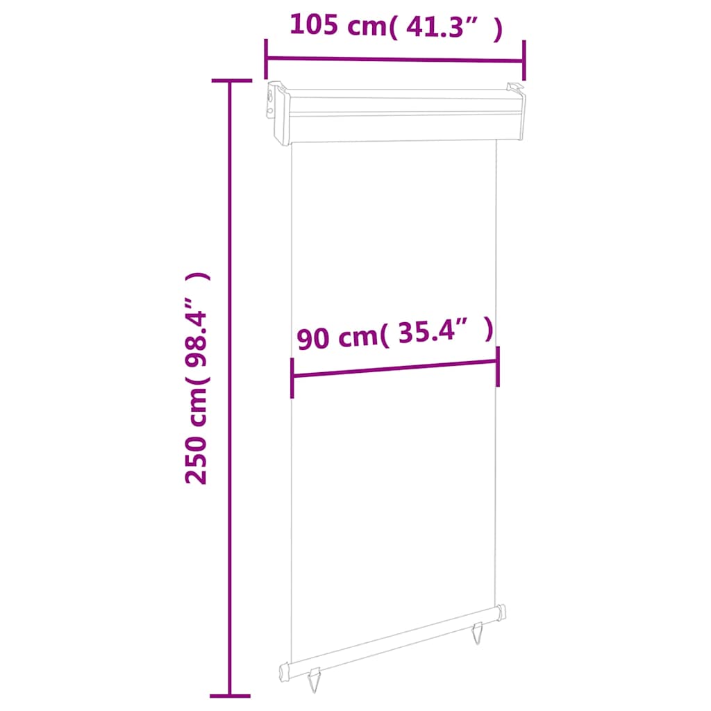 Balcony Side Awning 105x250 cm Brown