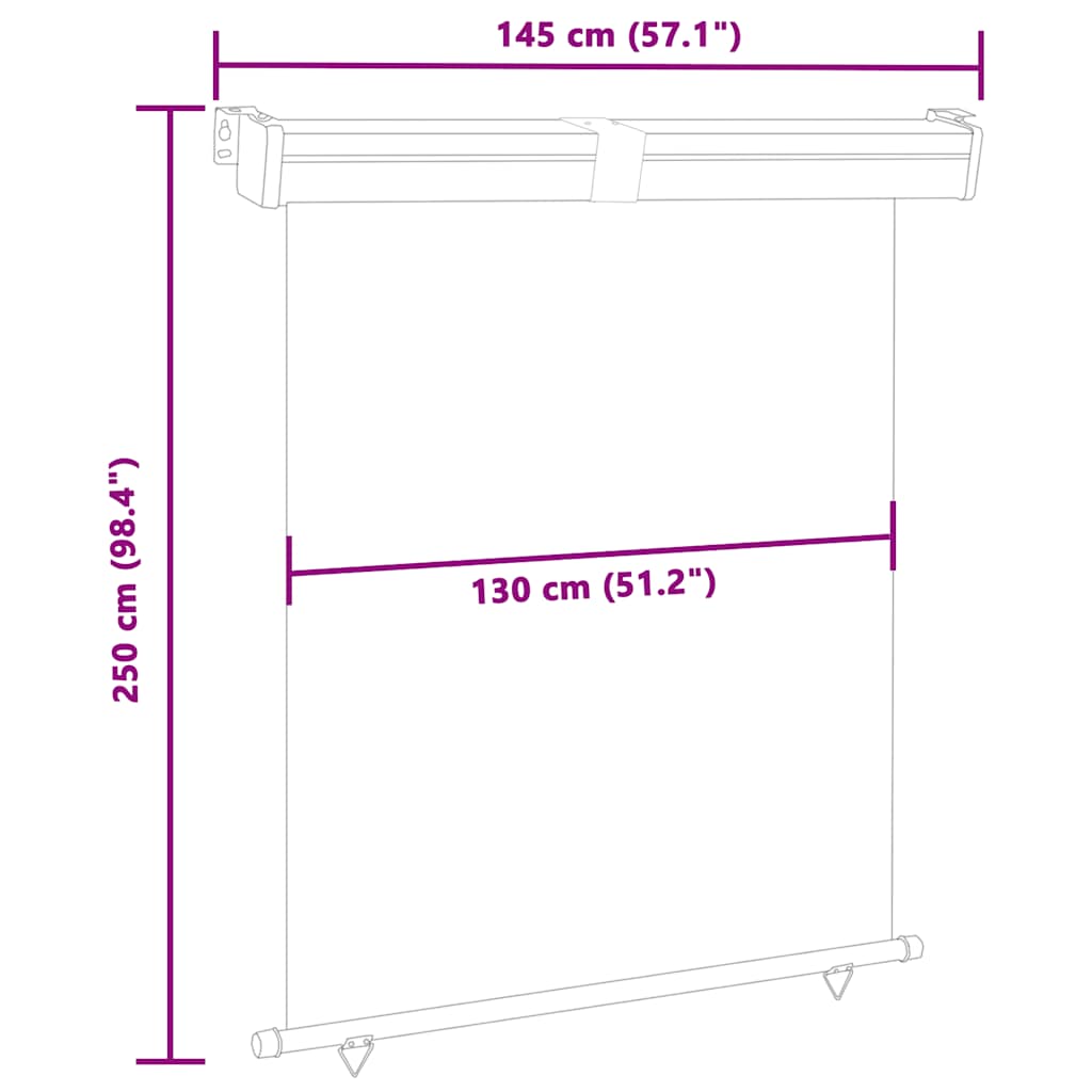 Balcony Side Awning 145x250 cm Red