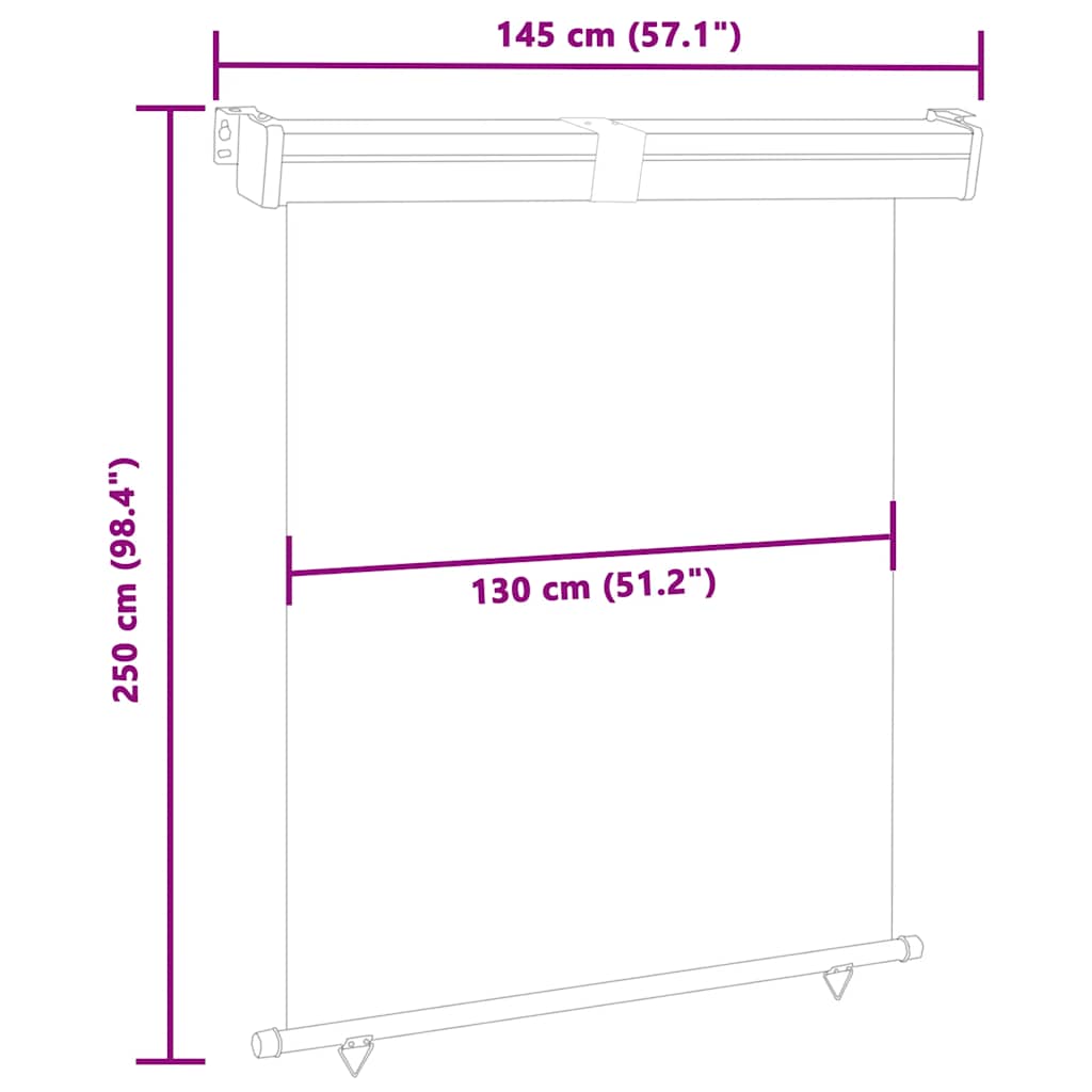 Balcony Side Awning 145x250 cm Grey