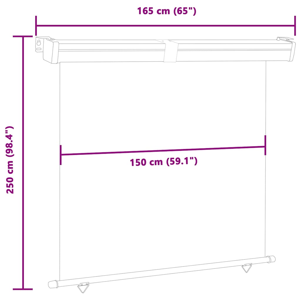 Balcony Side Awning 165x250 cm Blue