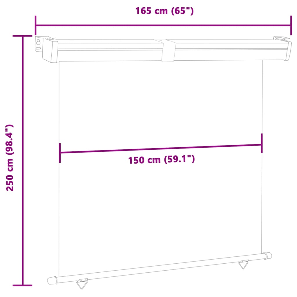 Balcony Side Awning 165x250 cm Red