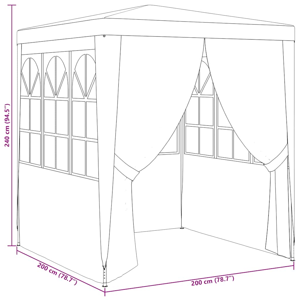 Professional Party Tent with Side Walls 2x2 m Anthracite 90 g/m?