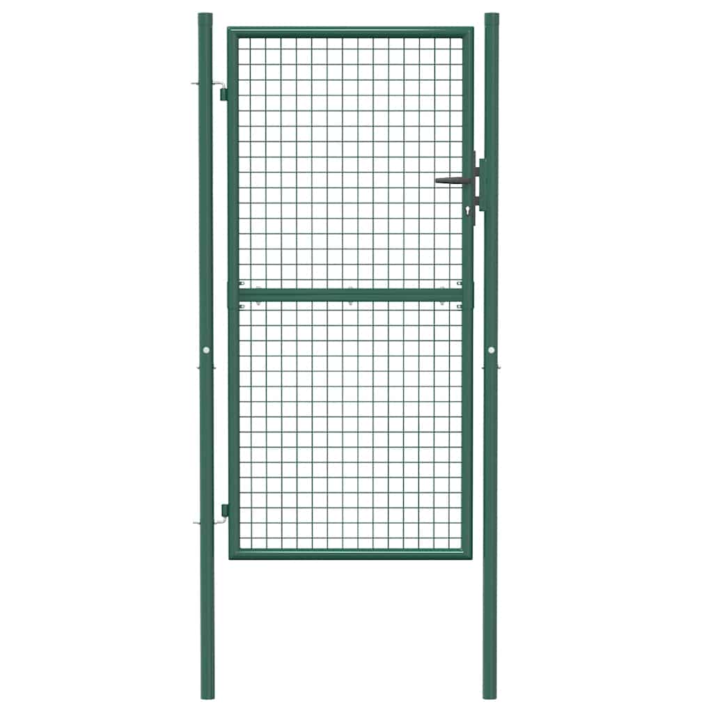 Fence Gate Steel 100x175 cm Green