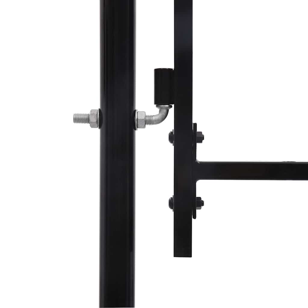 Fence Gate Single Door with Spike Top Steel 1x2 m Black