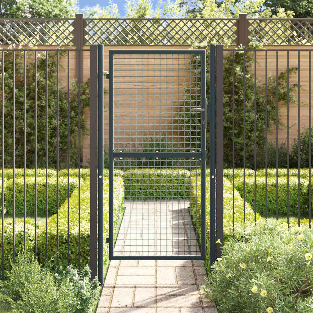 Mesh Garden Gate Galvanised Steel 100x175 cm Grey