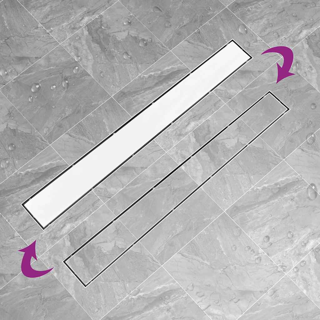 Shower Drain with 2-in-1 Cover 103x14 cm Stainless Steel