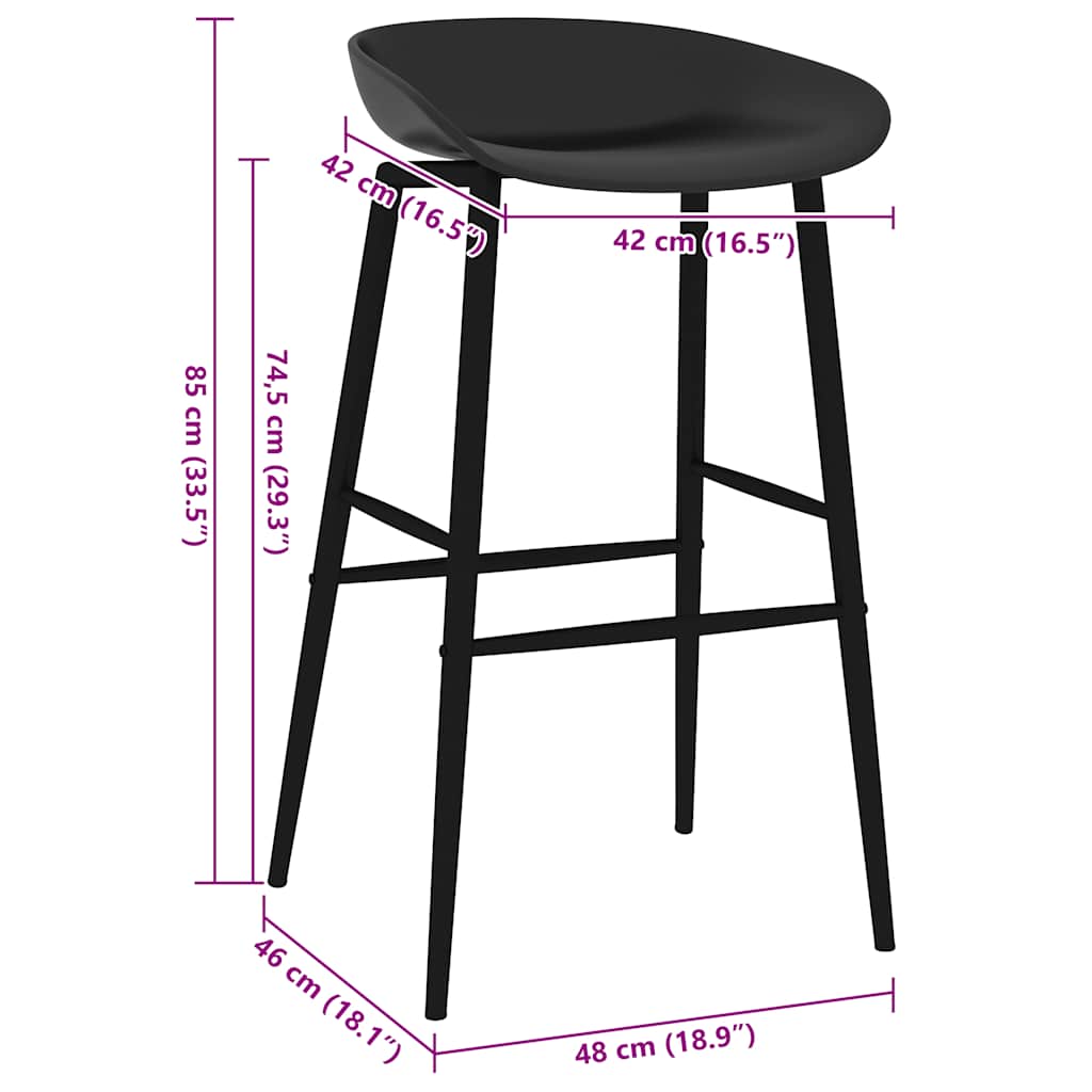 Bar Chairs 4 pcs Black