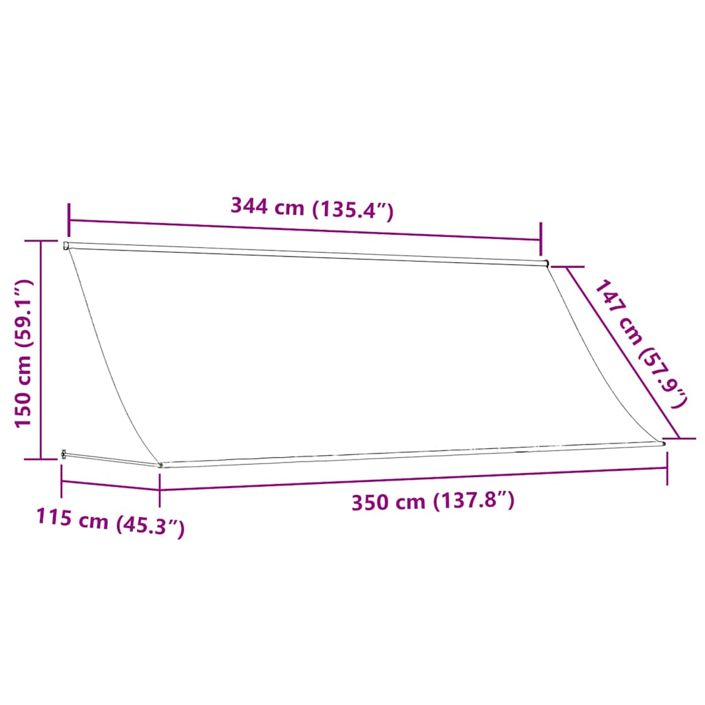 Retractable Awning 350x150 cm Orange and Brown