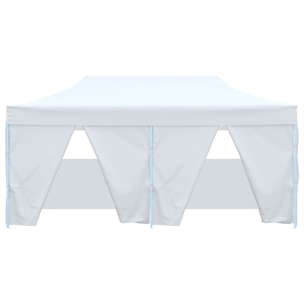 Professional Folding Party Tent with 4 Sidewalls 3x6 m Steel White