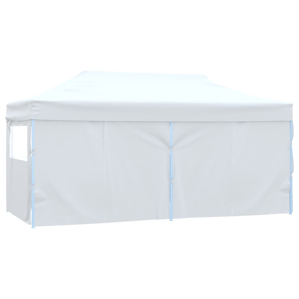 Professional Folding Party Tent with 4 Sidewalls 3x6 m Steel White