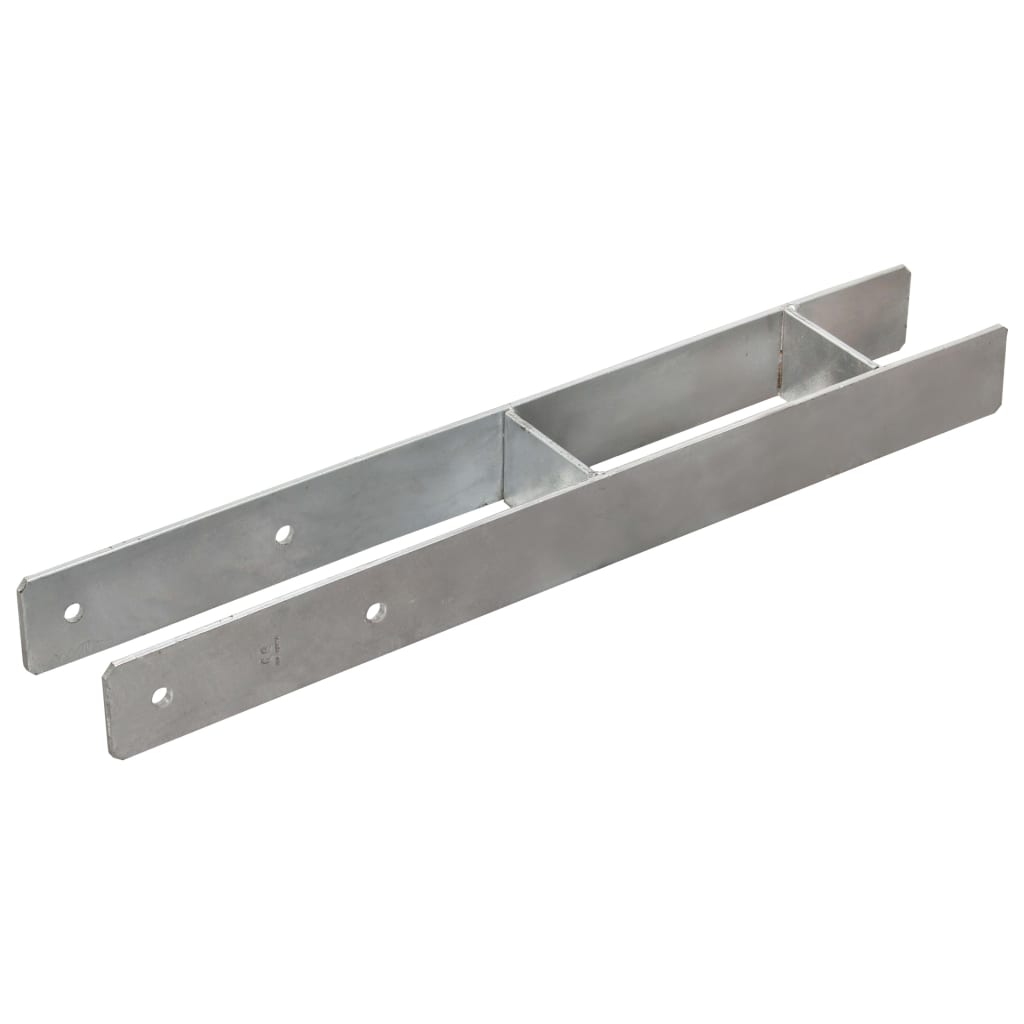 Fence Anchors 2 pcs Silver 8x6x60 cm Galvanised Steel