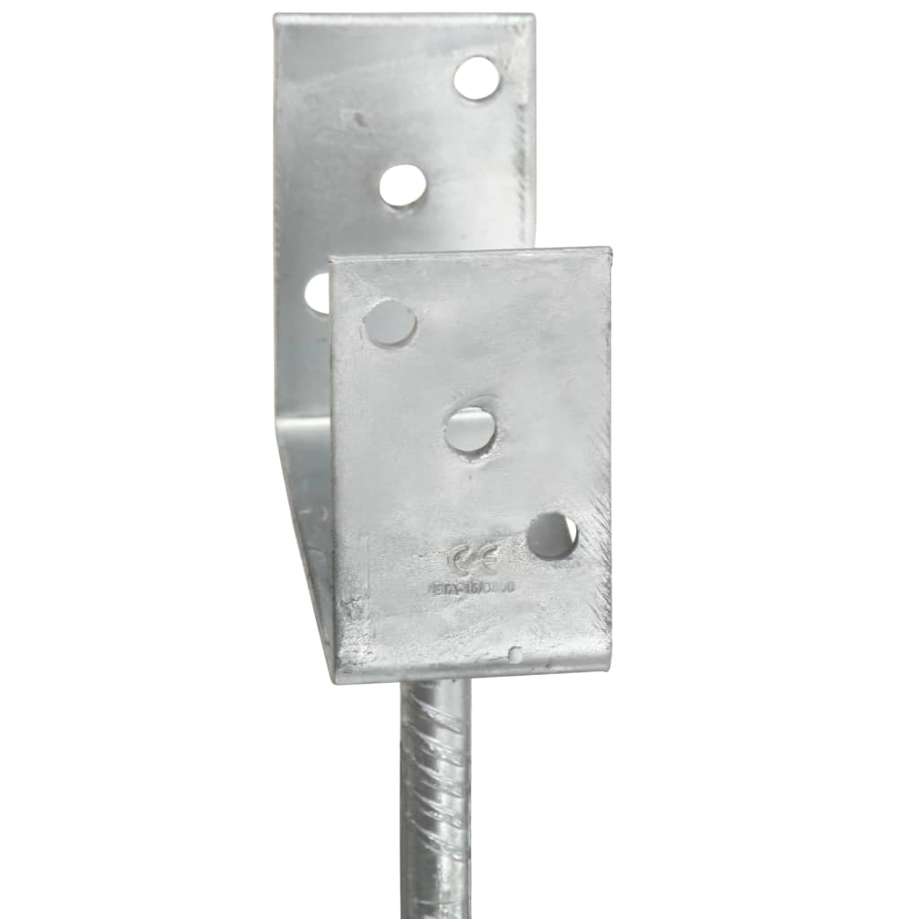 Fence Anchors 6 pcs Silver 8x6x30 cm Galvanised Steel