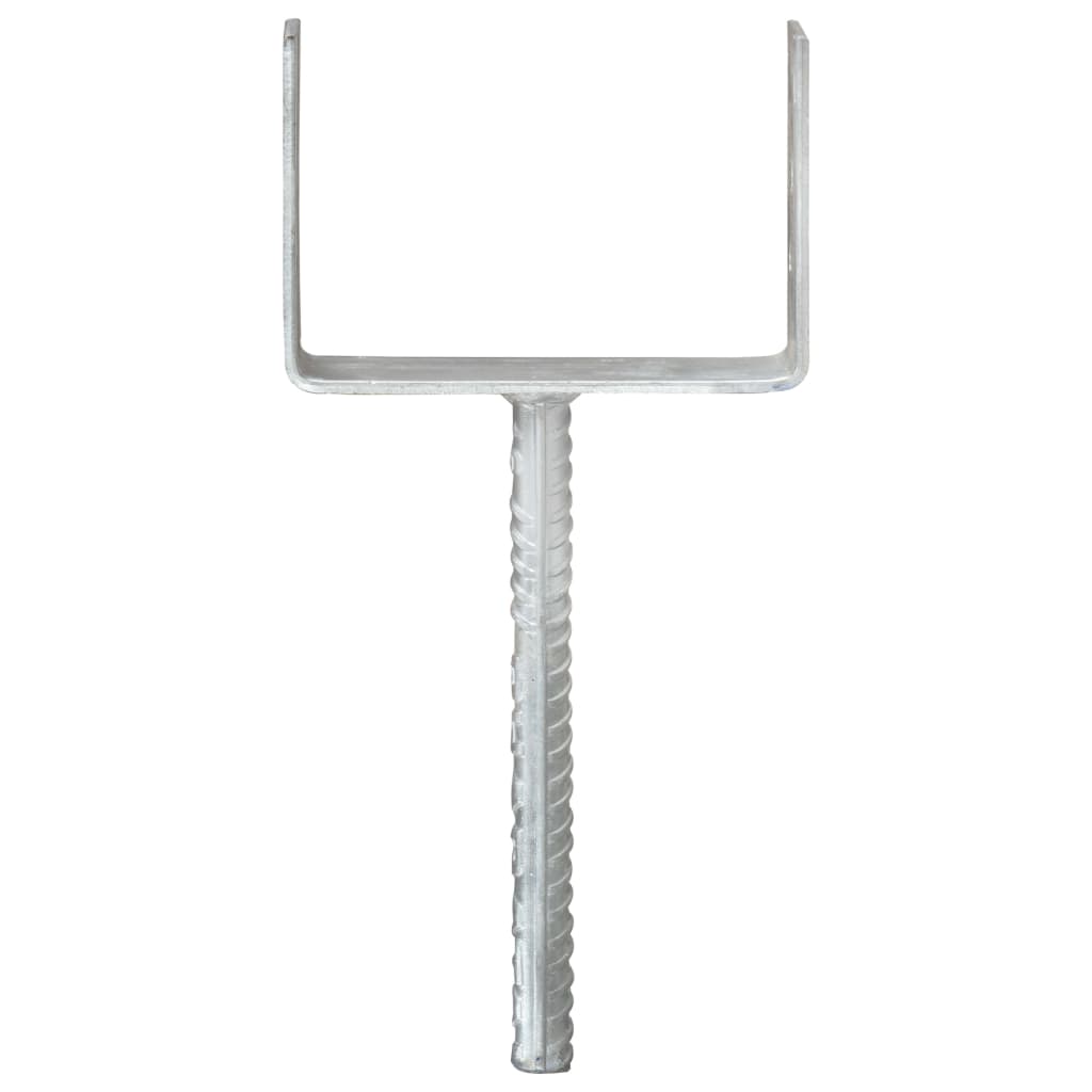 Fence Anchors 6 pcs Silver 12x6x30 cm Galvanised Steel